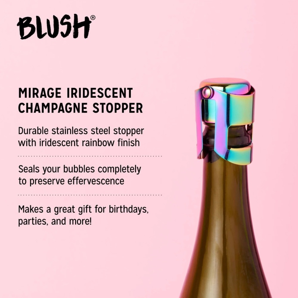 Blush Mirage iridescent champagne stopper-NEW-3 available
